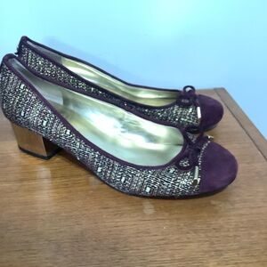 Burgundy & Gold Women's Shoes